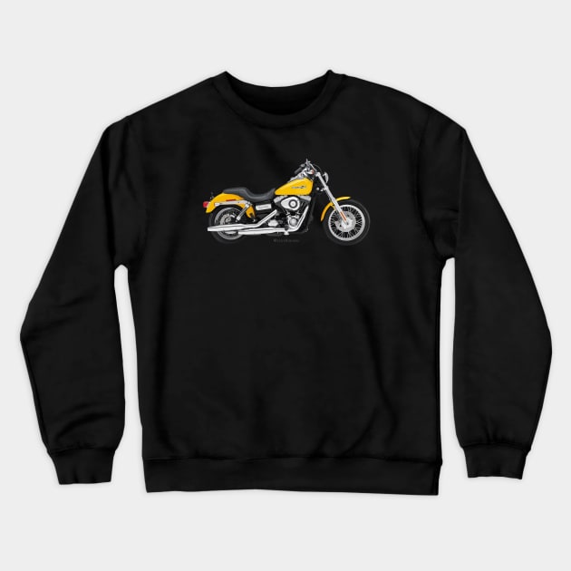 Harley Dyna Super Glide Custom yellow, s Crewneck Sweatshirt by MessyHighway